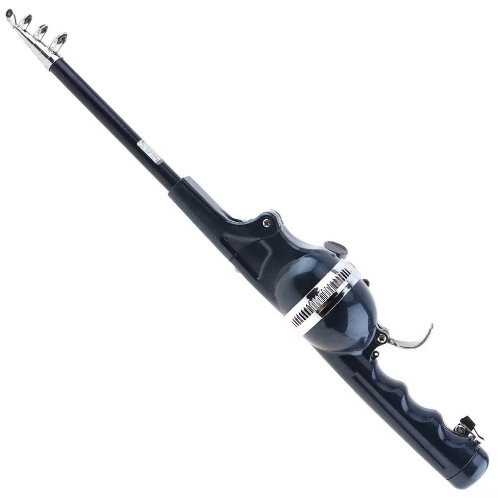Caña de pescar fibra carbono 1,4m – Plegable viaje con carrete - imagen 4