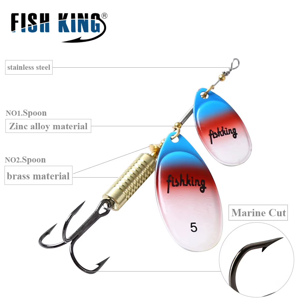 FISH KING señuelo metálico giratorio – Lanza larga para pesca - imagen 5