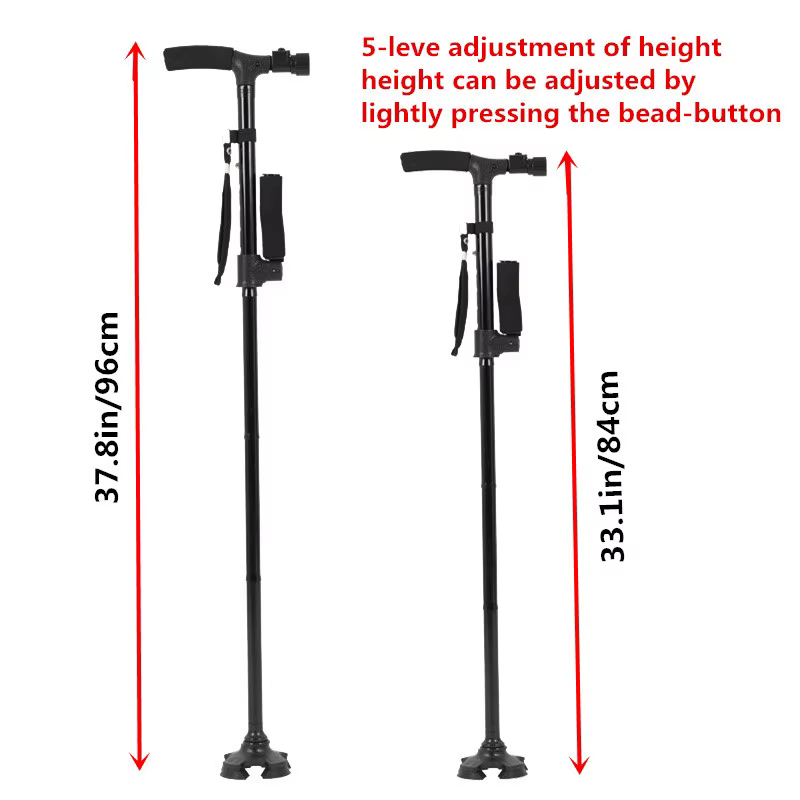 Bastón telescópico LED doble mango – Luz y soporte para pesca nocturna - imagen 3