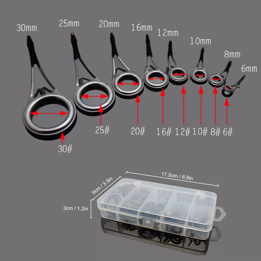 Kit puntas guía caña pescar – tamaños mixtos y anillos fuertes - imagen 3