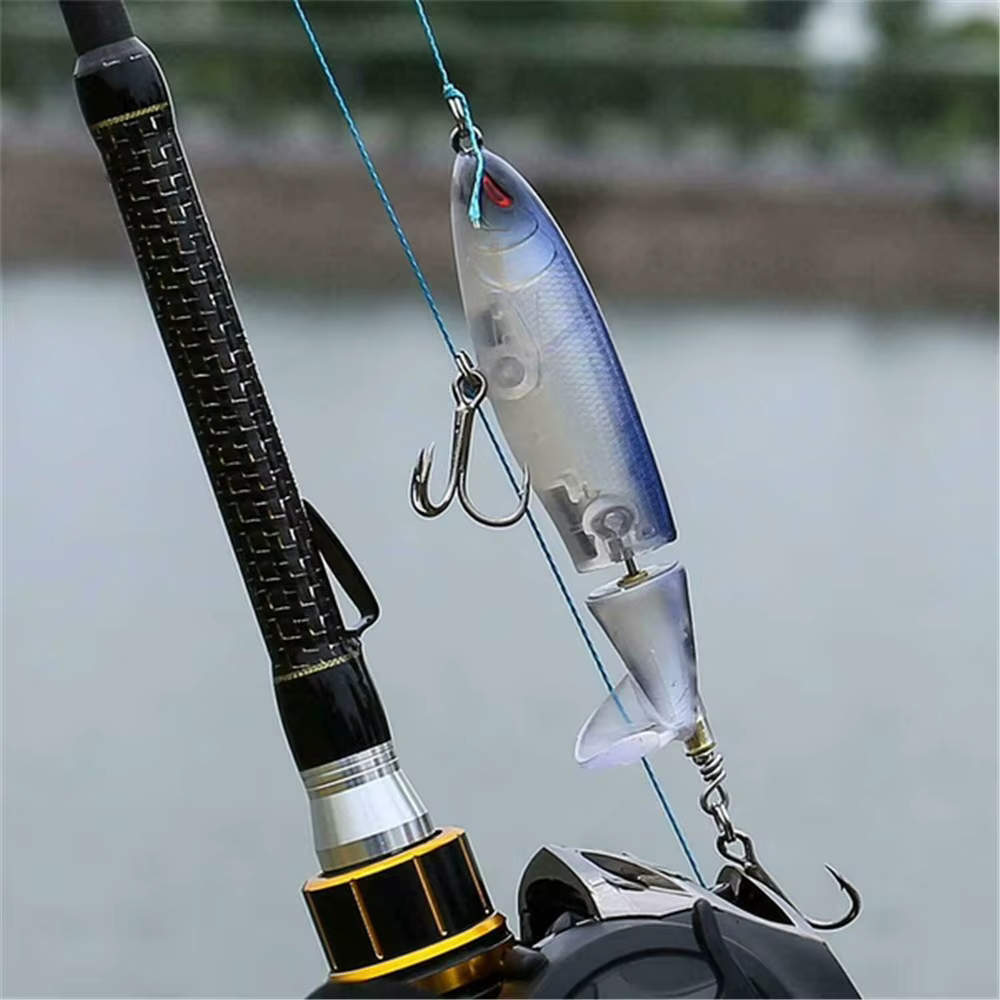 Whopper Popper Señuelo Plopper con cola giratoria y cuerpo duro - imagen 2