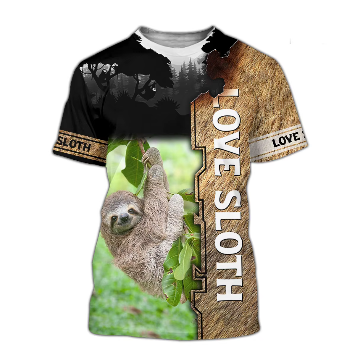 TX0183 Camiseta de pesca para verano – estampado 3D caza perezoso - imagen 3
