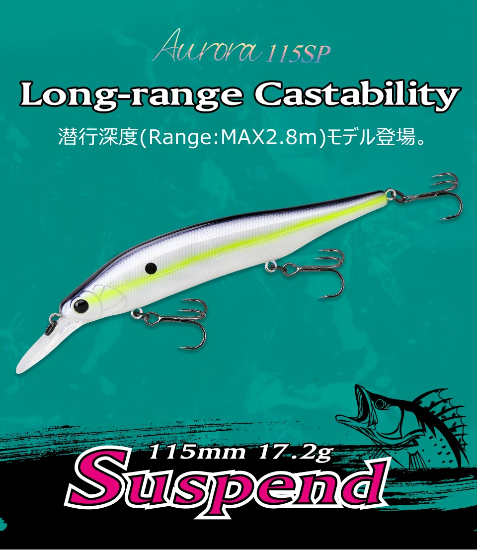 Sistema de peso tungsteno interior del jerkbait