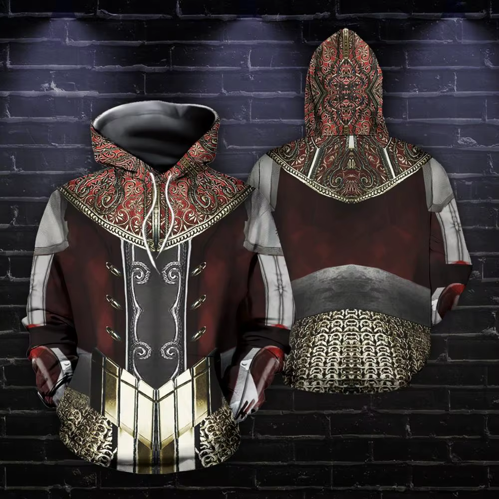 Sudadera con capucha 3D estampado armadura samurái hombre Harajuku - imagen 5