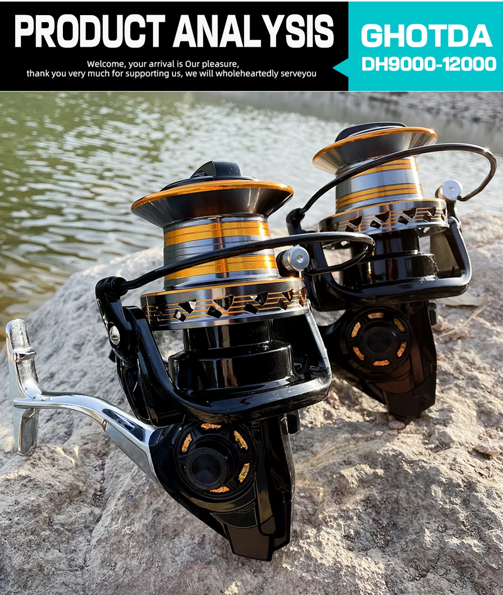 Carrete GHOTDA vista lateral con detalle del cuerpo metálico