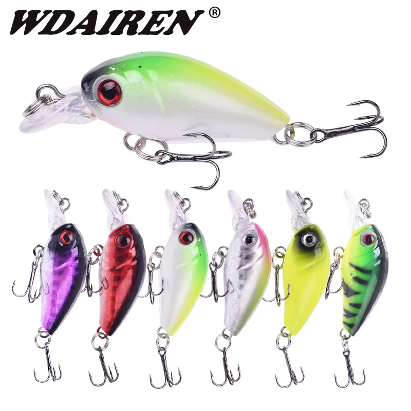 Señuelo Wobbler Crankbait Ojos 3D para Lubina y Carpa