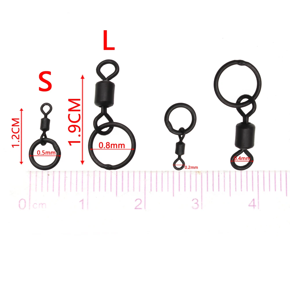 Anillo giratorio para pesca de carpa acabado mate negro