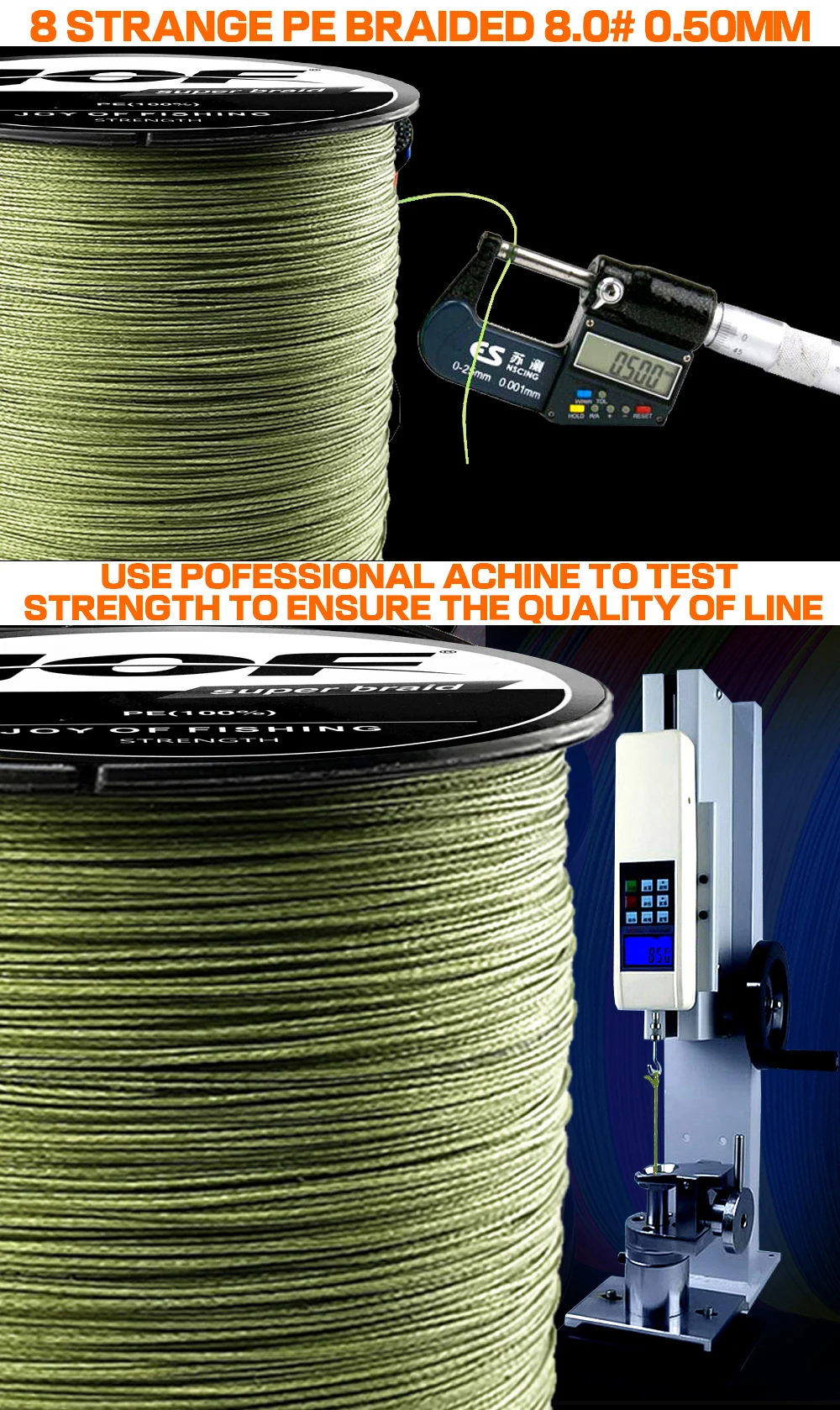 Hilo trenzado en uso durante pesca