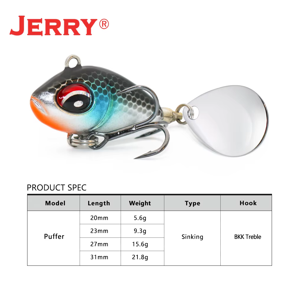 Jerry Puffer Metal VIB Señuelo Vibratorio Giratorio con Hoja - imagen 4