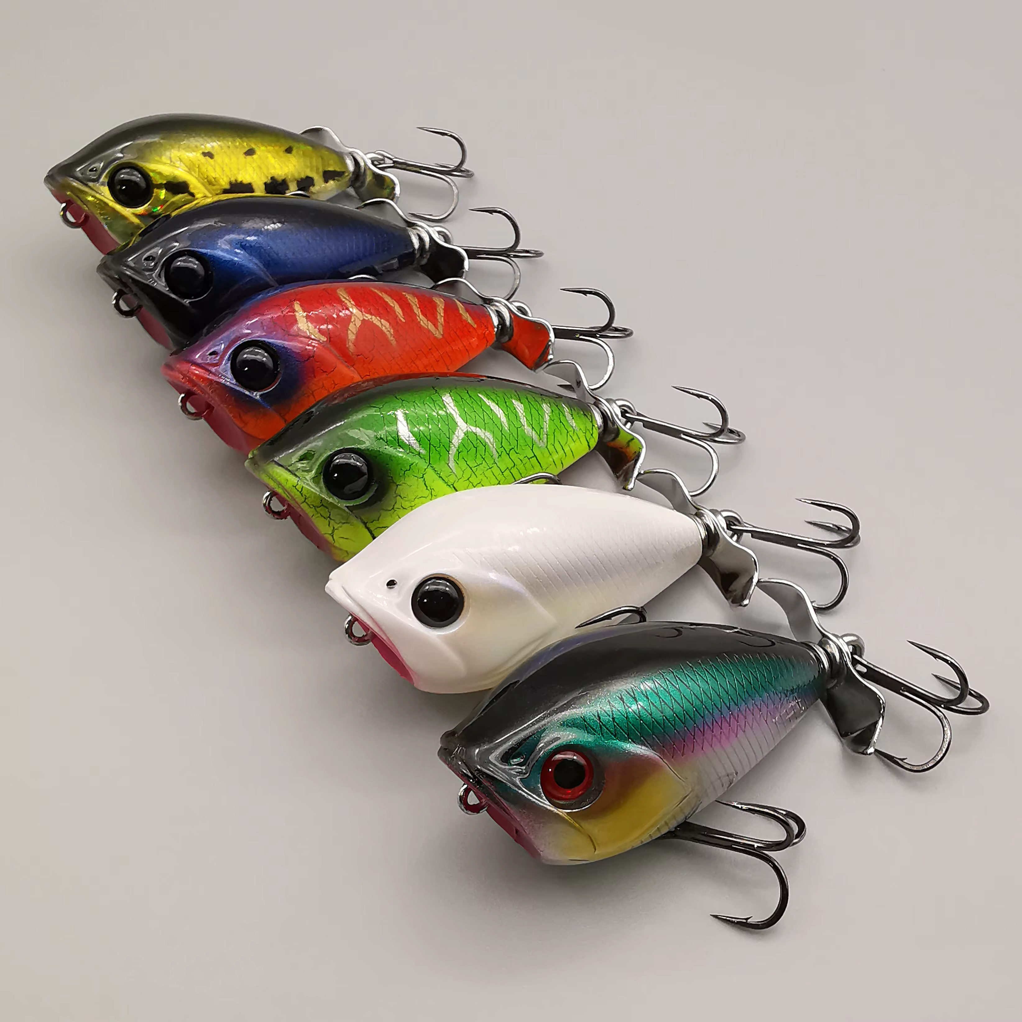 Lureholic Pop Prop Señuelo Topwater Hélice Ruidosa Trucha y Lubina - imagen 5