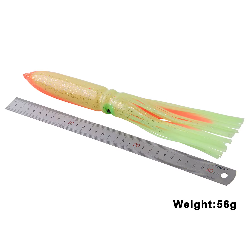 Señuelo pulpo luminoso para curricán en agua salada – 30cm - imagen 4