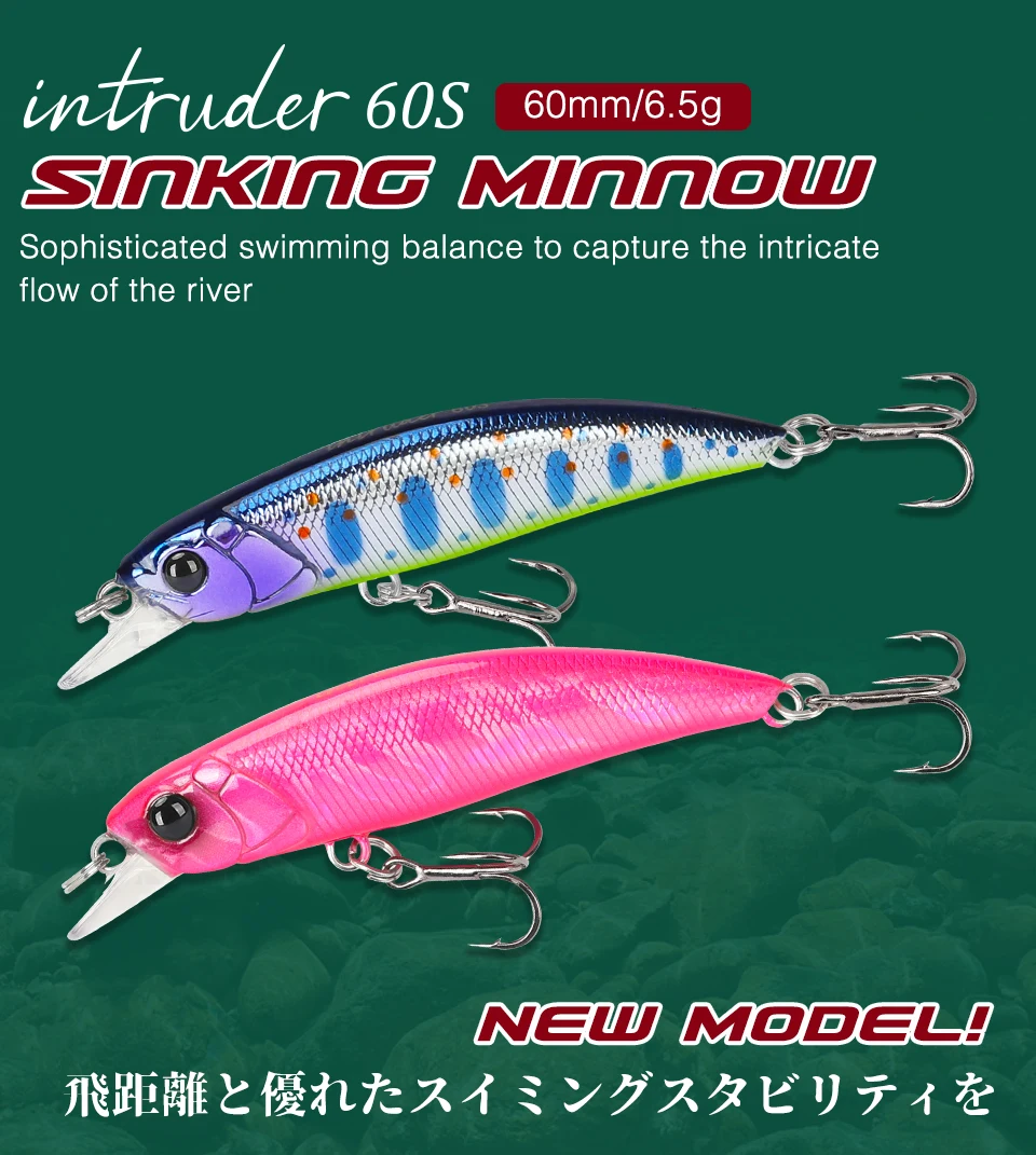 TSURINOYA DW107 señuelo de pesca tipo jerkbait wobbler de 60mm