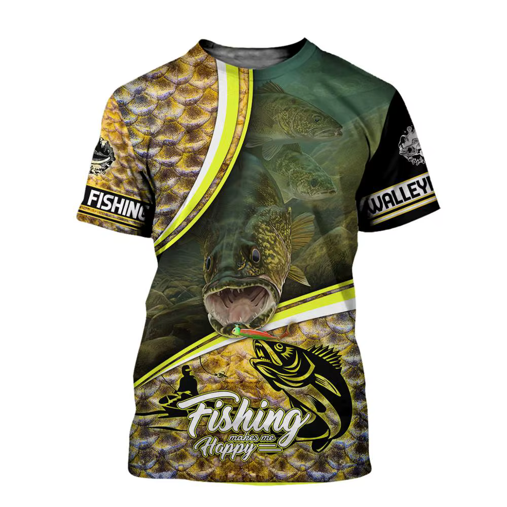 Camiseta pesca hombre manga corta – Estampado 3D animales - imagen 3