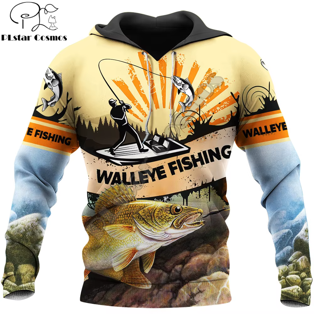 Sudadera pesca dorada KJ073 – Estampado 3D Harajuku unisex - imagen 4