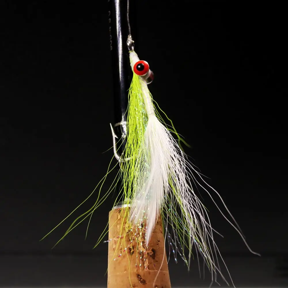 Señuelo Clouser: agua salada para lubina y lucio, 6 colores, inox