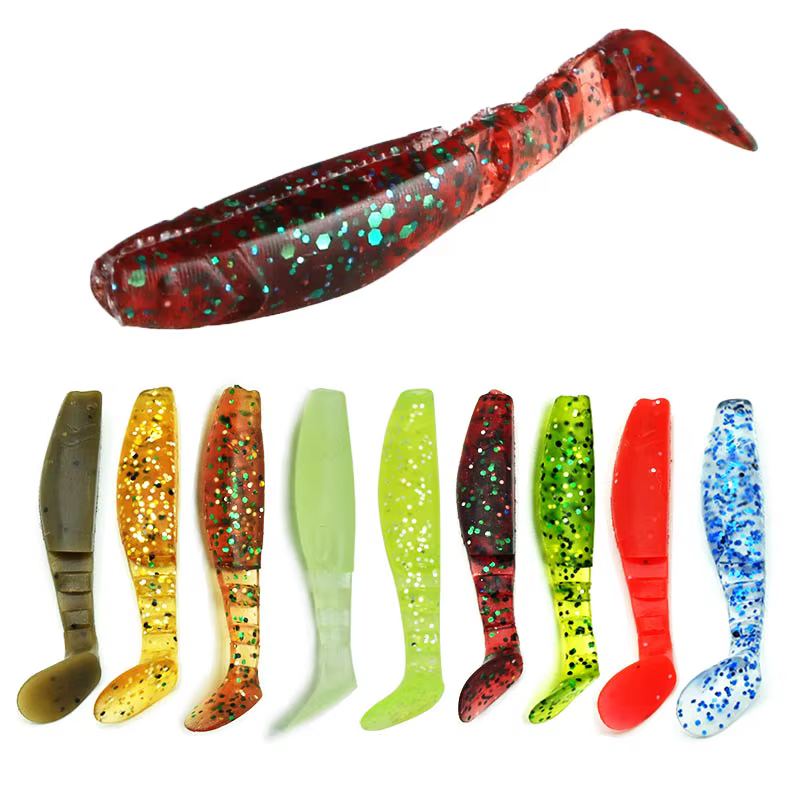 Señuelo blando T-tail de silicona – Cola de pez multicolor - imagen 4