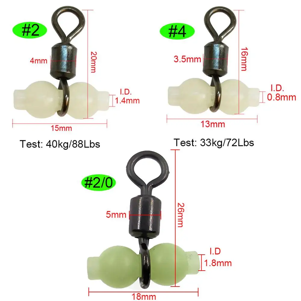 INFOF conectores giratorios luminosos con snap para pesca en mar