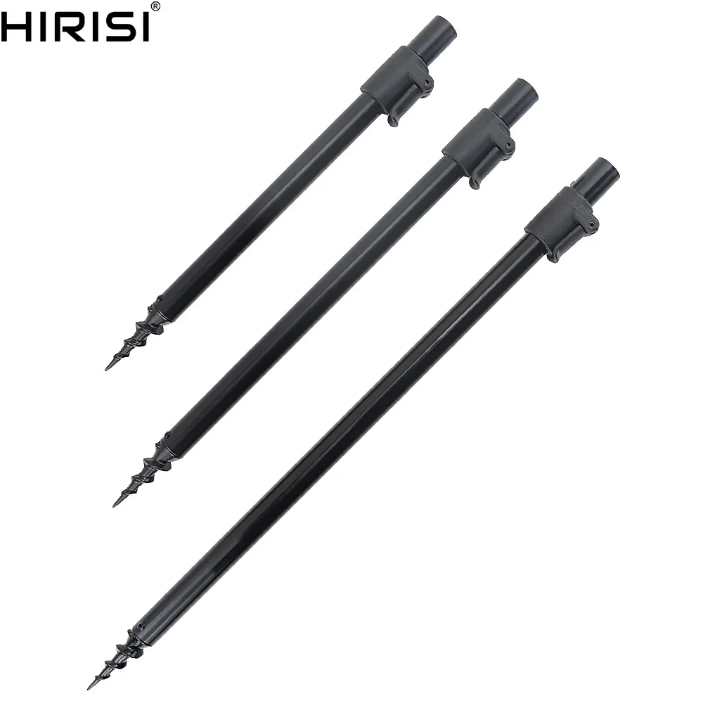 Soportes para cañas Hirisi en uso junto a la orilla