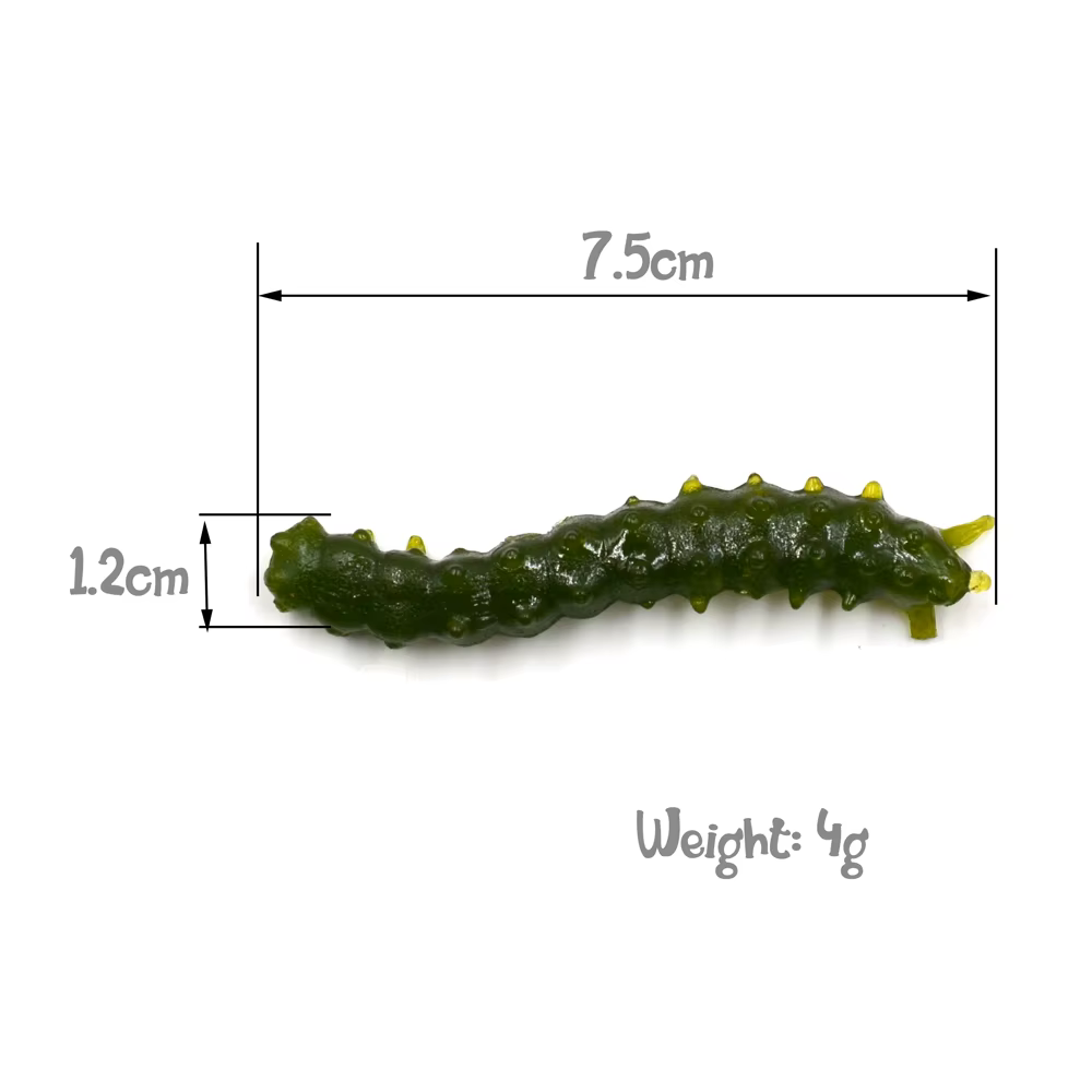 MNFT Larva 75mm 4g Señuelo TPR para Carpa – Varios Colores - imagen 2