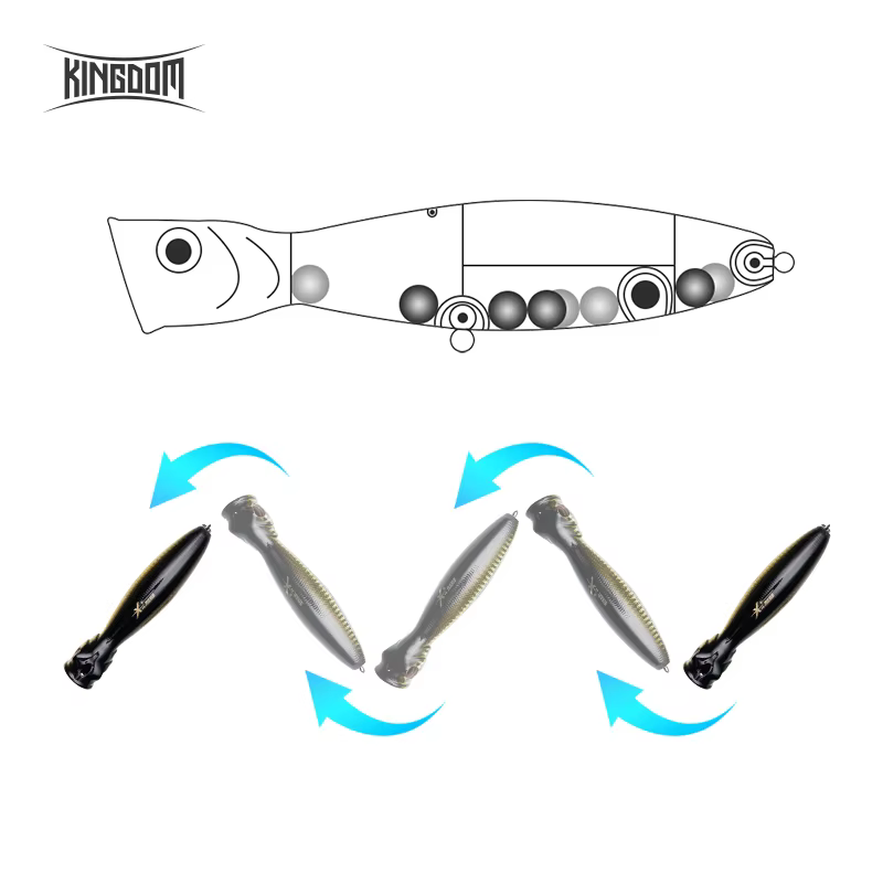 Kingdom TopWater Popper superficie – Señuelo artificial para bass - imagen 4