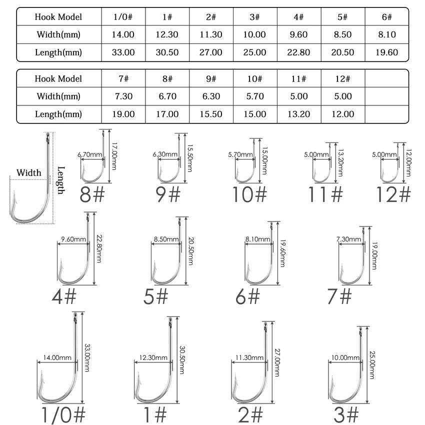 Anzuelo Mar Offset Acero Inoxidable Vástago Largo - imagen 4