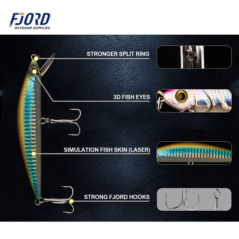 Fjord Brave Minnow Señuelo duro de plástico para pesca en mar - imagen 3