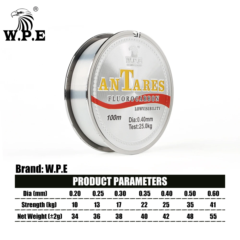 W.P.E ANTEROS - Trenzado fluorocarbono 0.20-0.60mm 10-41KG carpa