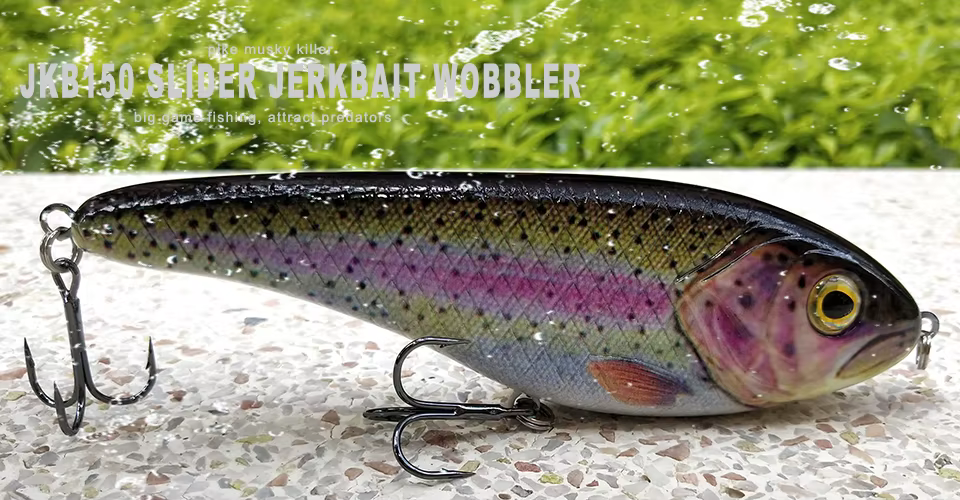 Señuelo Jerkbait en acción de natación