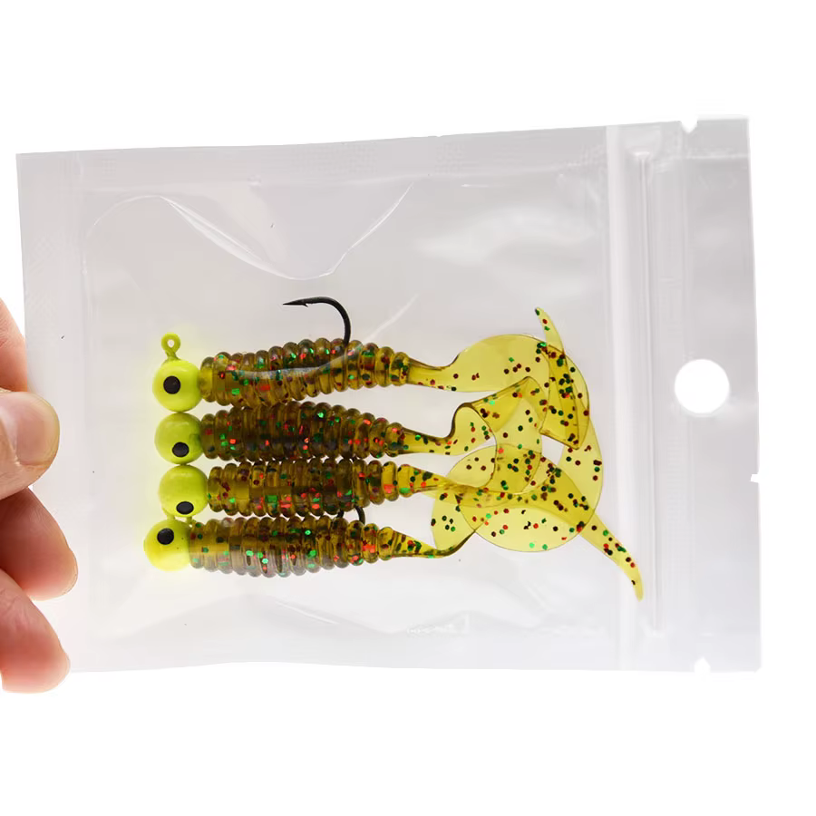 Anzuelo de plantilla 3,5g con grub de 6cm para perca - imagen 3