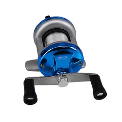 Carrete portátil pesca en hielo Baitcast con doble brazo basculante