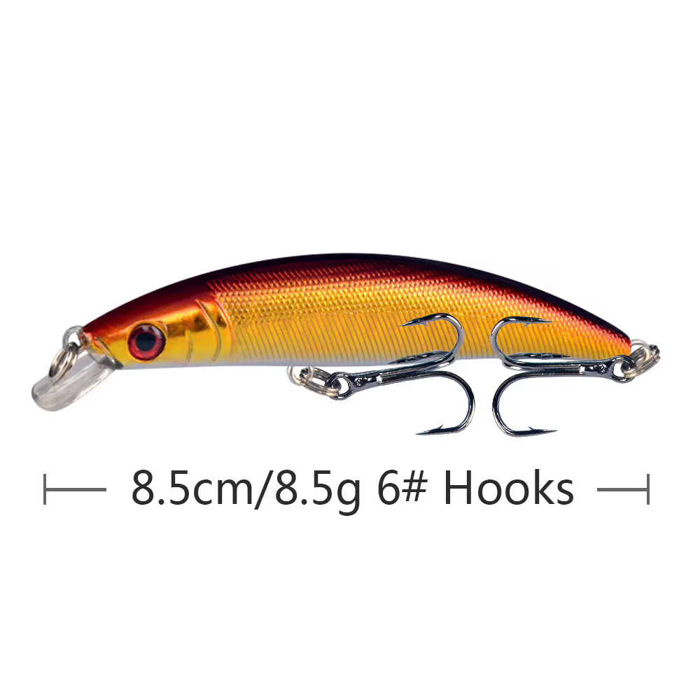 Wobbler Crankbait Artificial Pececillo Hundidor 8,5cm 8,5g Ojos 3D