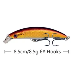Wobbler Crankbait Artificial Pececillo Hundidor 8,5cm 8,5g Ojos 3D