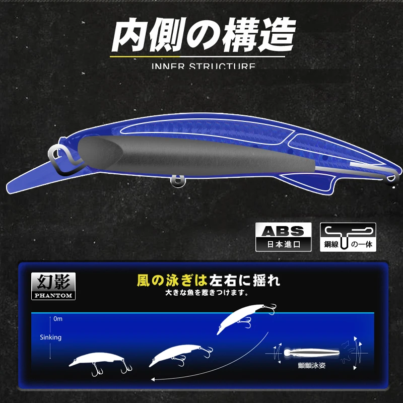 D1 Blazin Wobbler Minnow - Cebo de hundimiento rápido para lubina - imagen 5