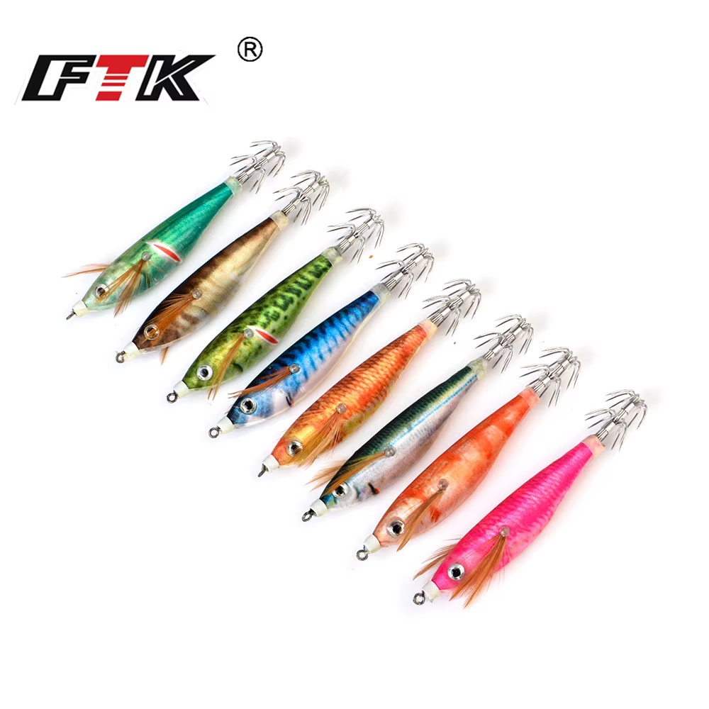 FTK Señuelo Mar Wobbler Camarón - Cebo Duro Madera Jigging Pulpo - imagen 3