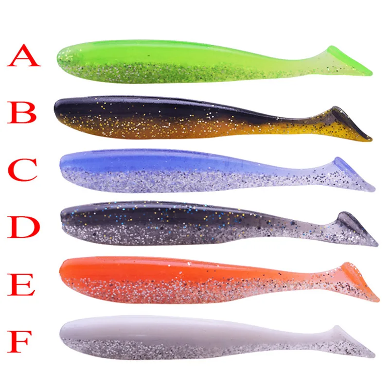 Colores variados del pack de 6 señuelos de silicona