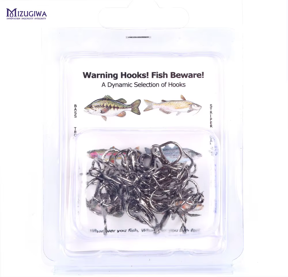 Anzuelos Triples Mizugiwa Vástago Corto Acero Carbono Pesca Mar - imagen 3