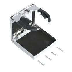 Portavasos náutico de acero inoxidable pulido espejo, soporte plegable