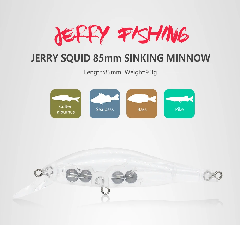 Señuelo tipo jerkbait de profundidad Jerry Squid