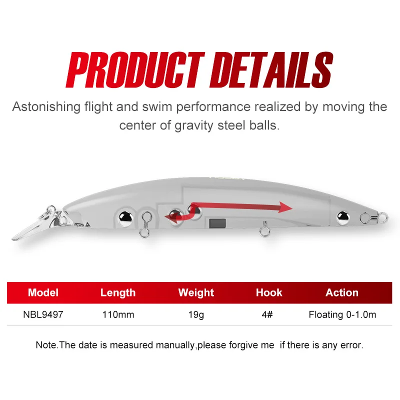 NOEBY Minnow Jerkbait flotante para lucio y trucha – acción realista - imagen 4