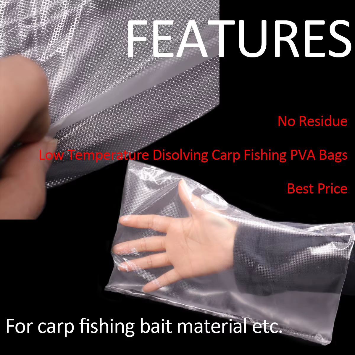 Bolsas PVA solubles Bimoo – Gran tamaño para pesca de carpa - imagen 5