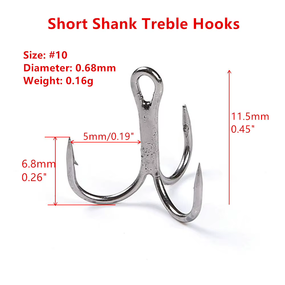Anzuelos Triples Mizugiwa Vástago Corto Acero Carbono Pesca Mar - imagen 5