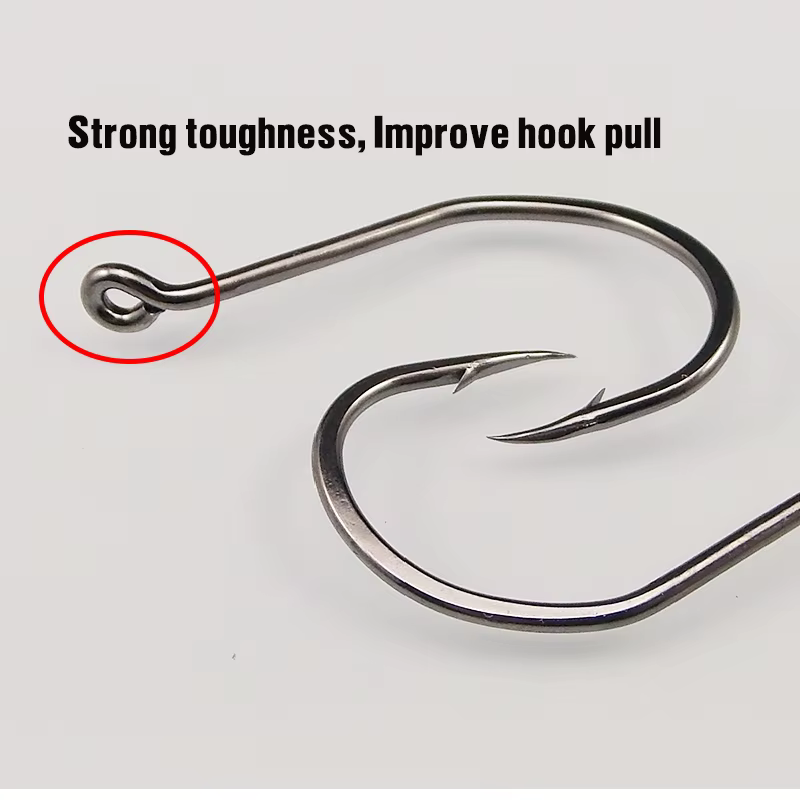 ESFISHING Anzuelos para vinilo resistentes – acero al carbono ojo único - imagen 2