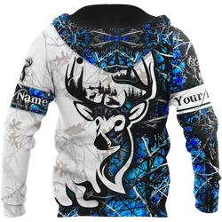 Sudadera de caza 3D con cremallera personalizable hombre