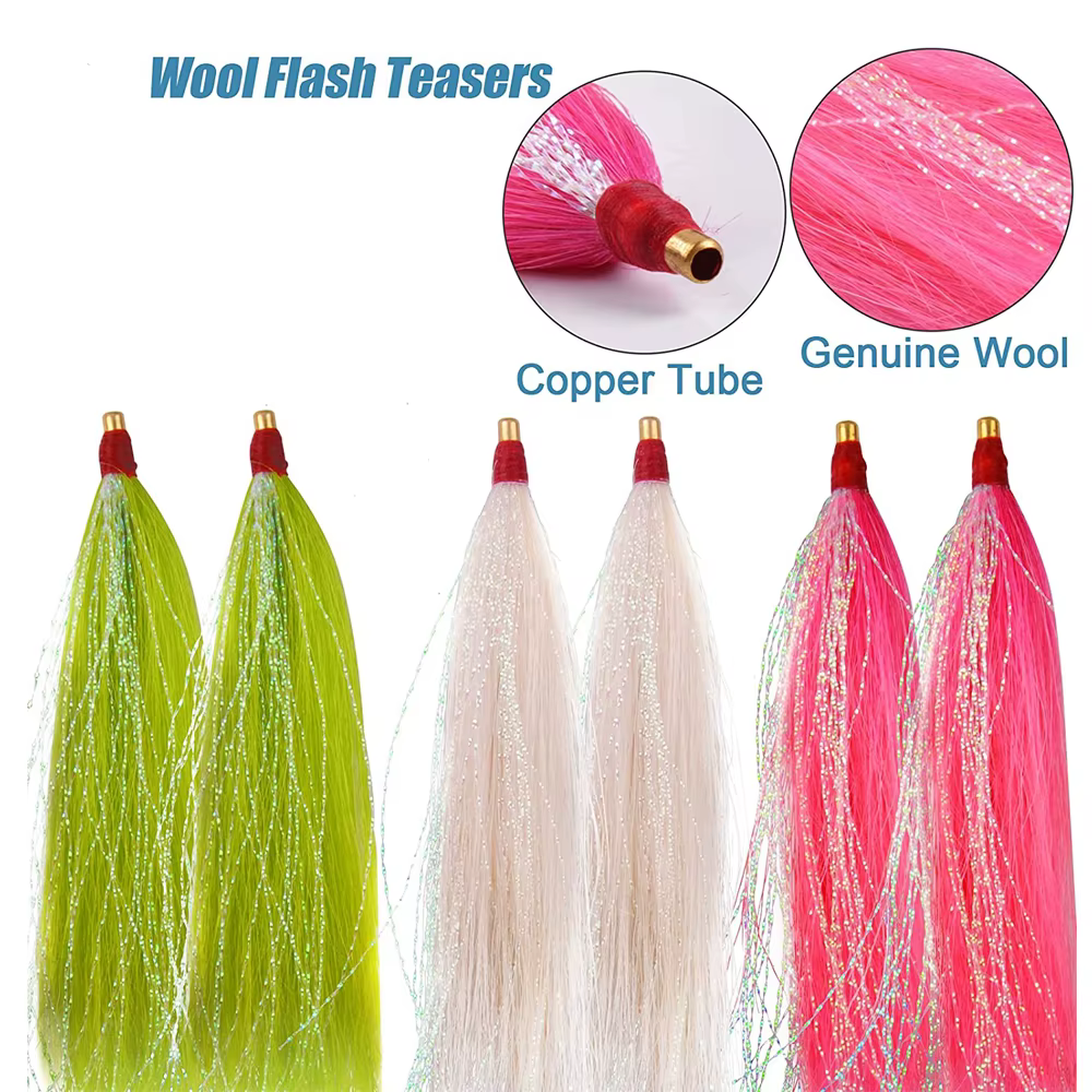 Bucktail Teaser para lubina - Cebo de agua salada con falda jig - imagen 4