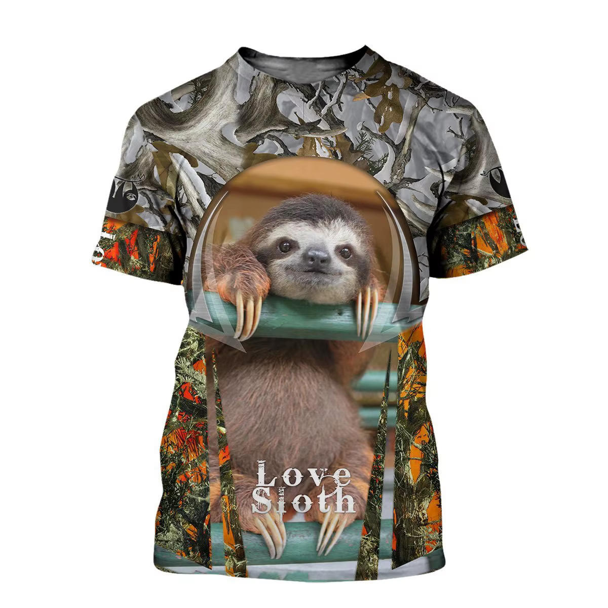 TX0183 Camiseta de pesca para verano – estampado 3D caza perezoso - imagen 5