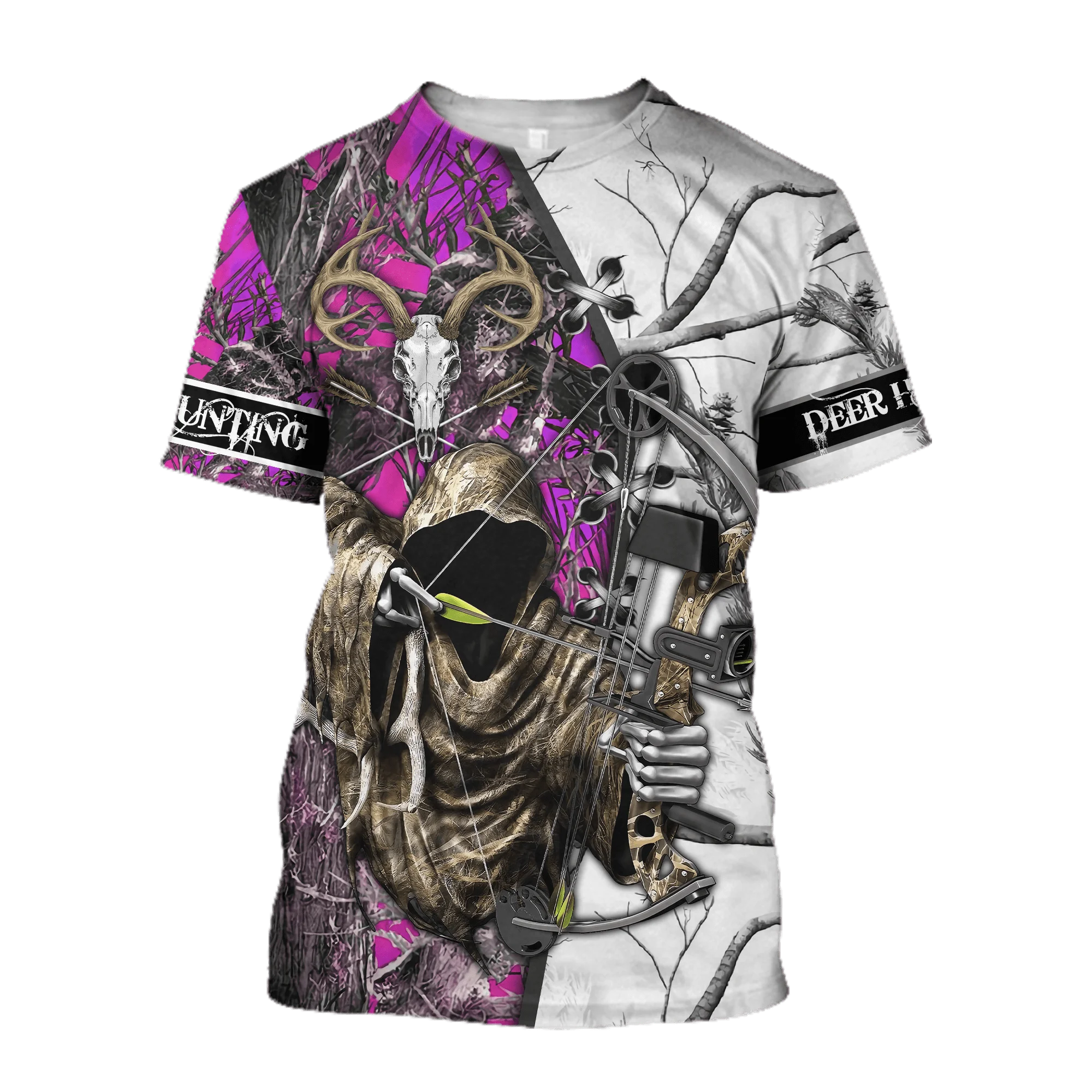 TX0164 Camiseta Camuflaje Ciervo Caza con Arco 3D Harajuku Manga Corta - imagen 4