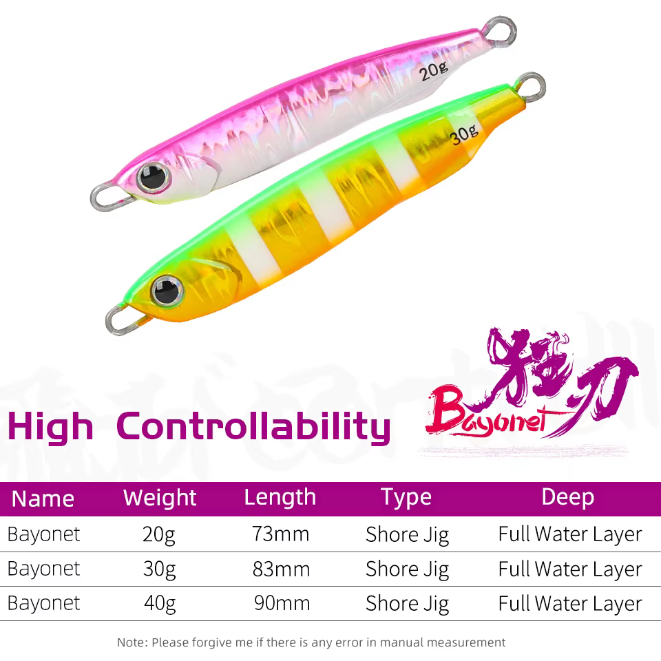 TSURINOYA Jig Head Metal 30g – Bayoneta cola dePelo para lubina - imagen 4