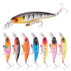 Señuelo Minnow hundimiento lento anzuelo triple ojos 3D para trucha