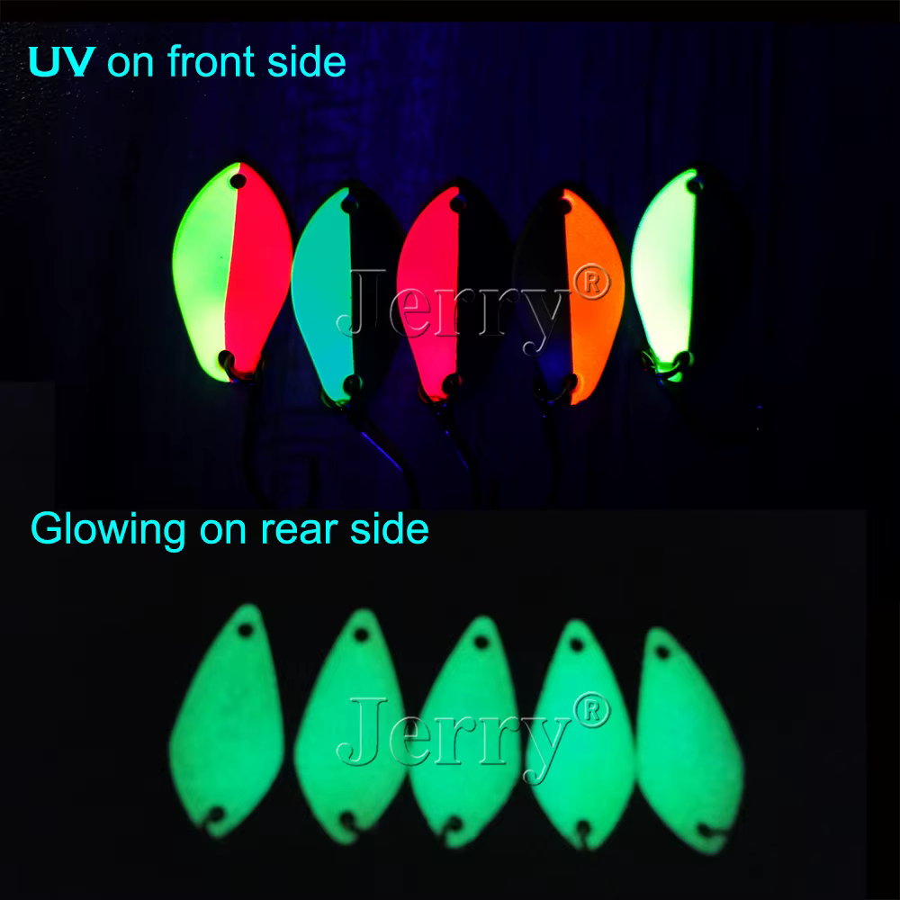 Jerry Auriga-cuchara micro ancha para trucha colores UV brillante - imagen 4
