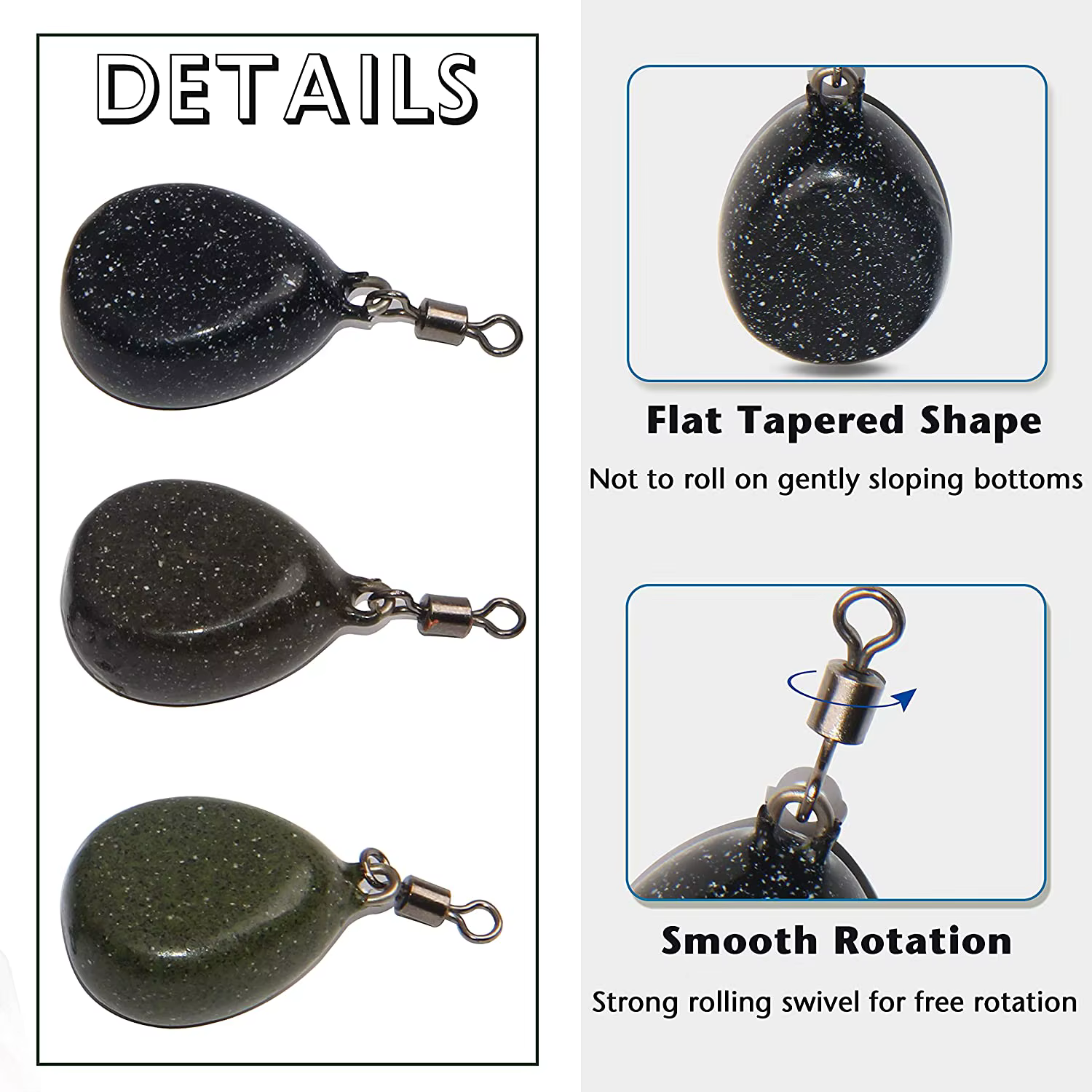 Plomo giratorio forma plana para pesca de carpa - imagen 3